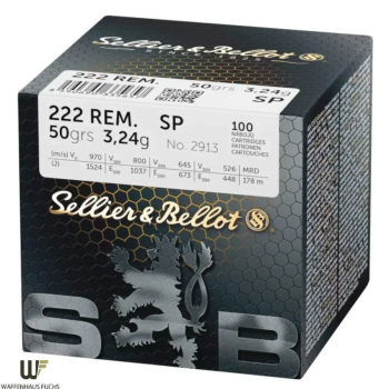 Sellier & Bellot .222 Rem. Teilmantel 3,24g/50grs.